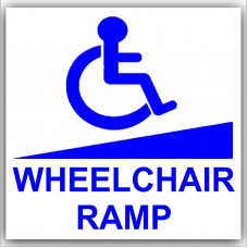 1 x Disabled Wheelchair Ramp-87mm Self Adhesive Vinyl Sticker-Disabled,Disability,Mobility ScooterSign 